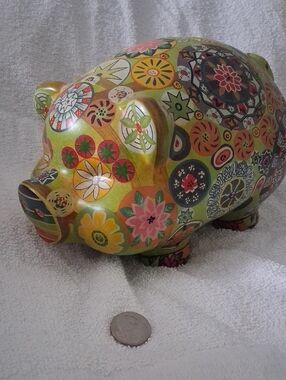 Colorful Floral Pattern Piggy Bank